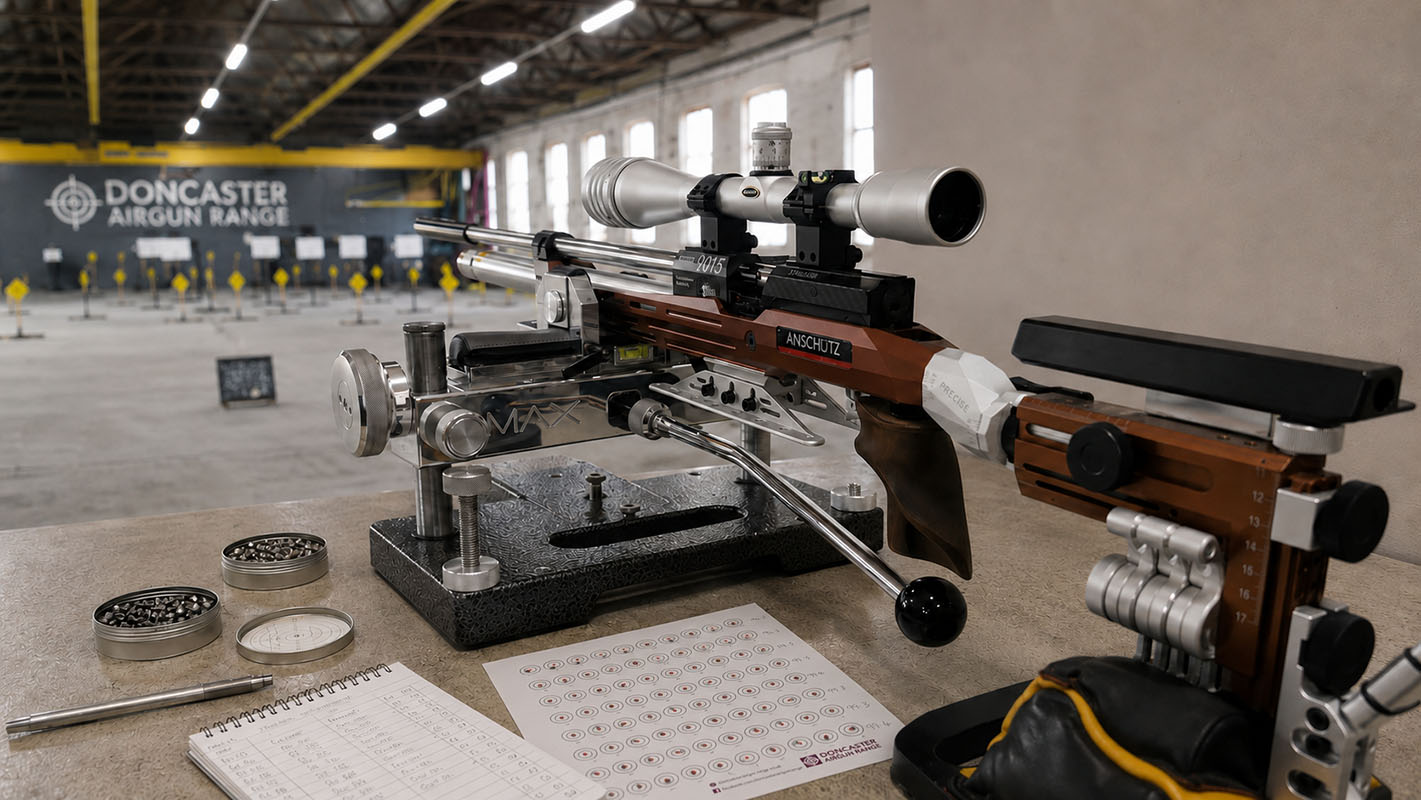 Indoor airgun benchrest equipment used for precision shooting